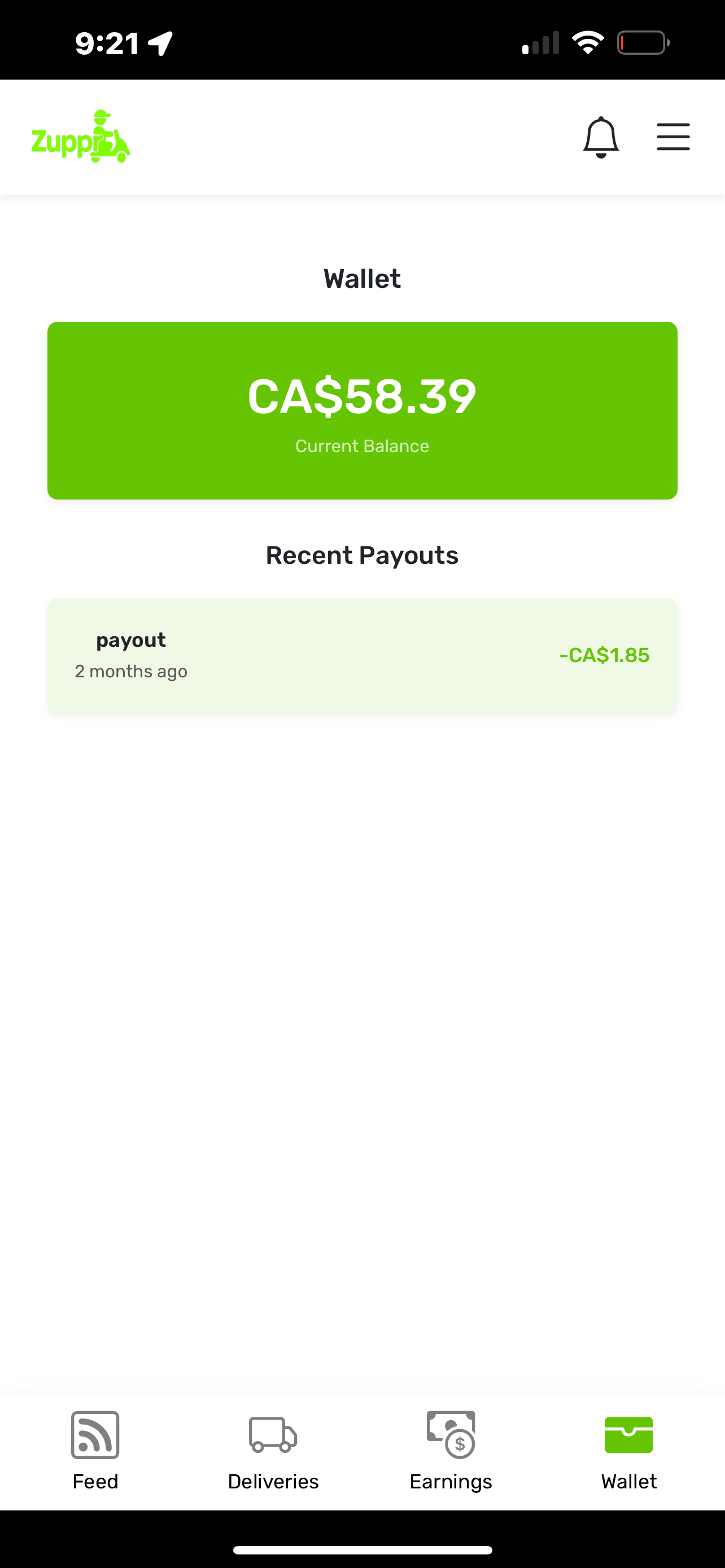 Driver app screenshot 1