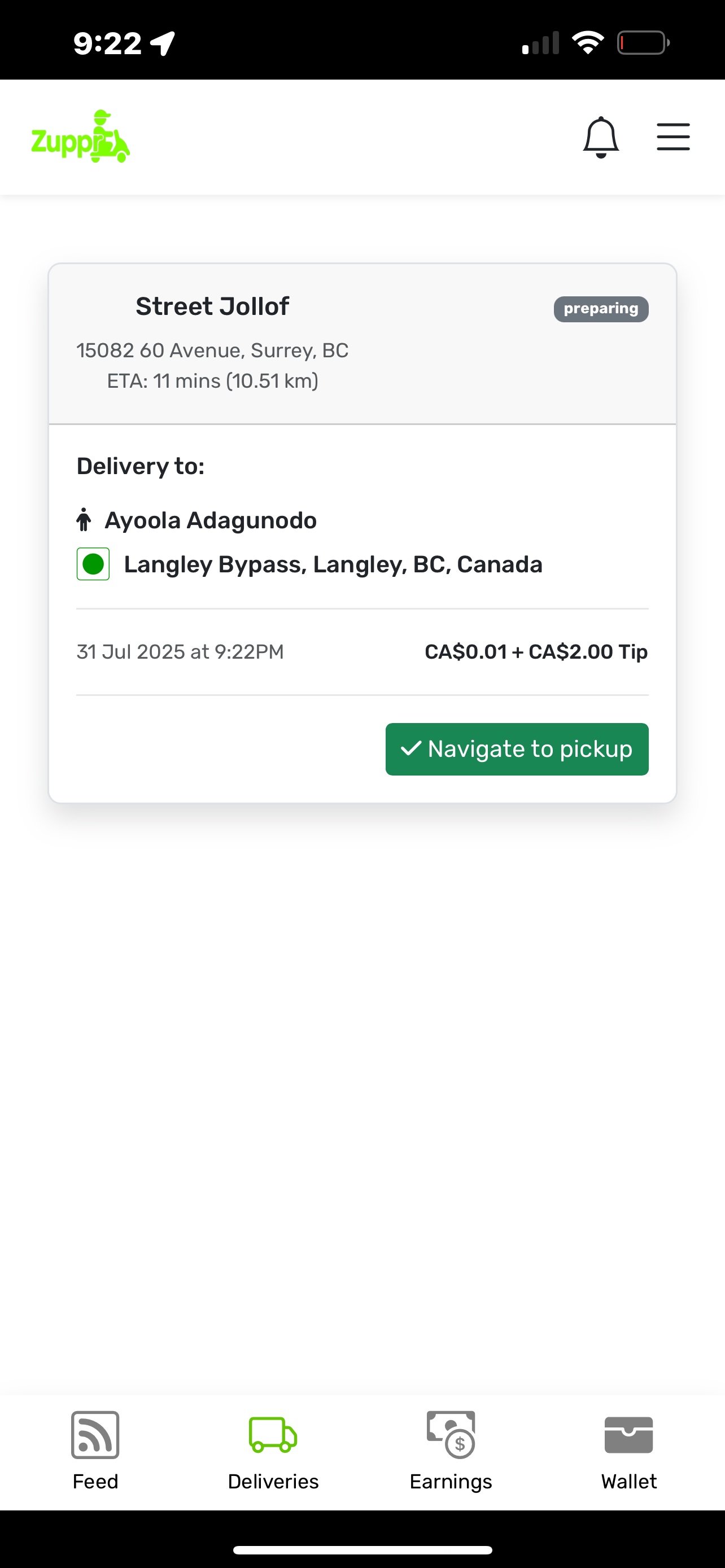 Driver app screenshot 2